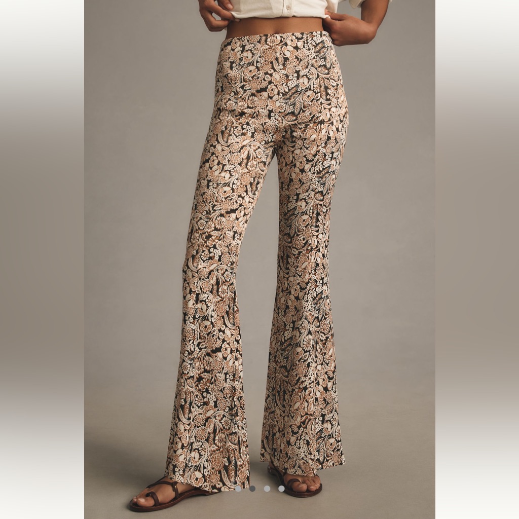 *Anthropologie Satin Flare Pants